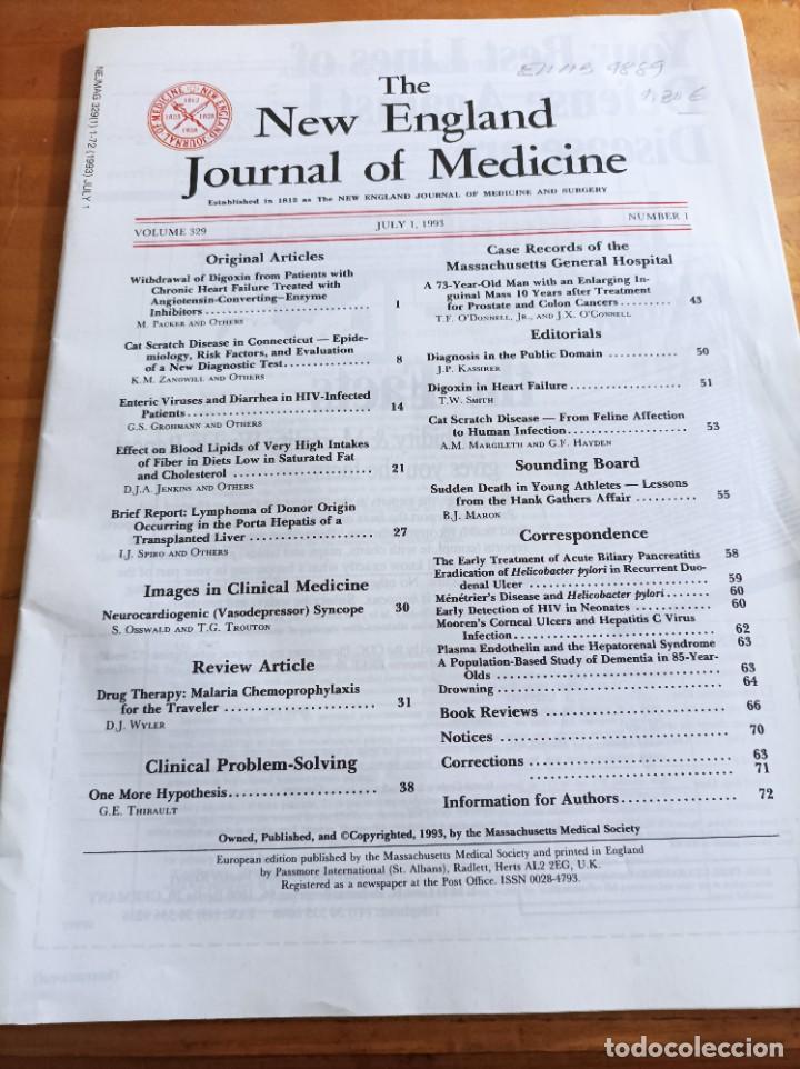 Second hand books: THE NEW ENGLAND JOURNAL OF MEDICINE,V.329, JULY 1,1993,N.1.VER &Iacute;NDICE.