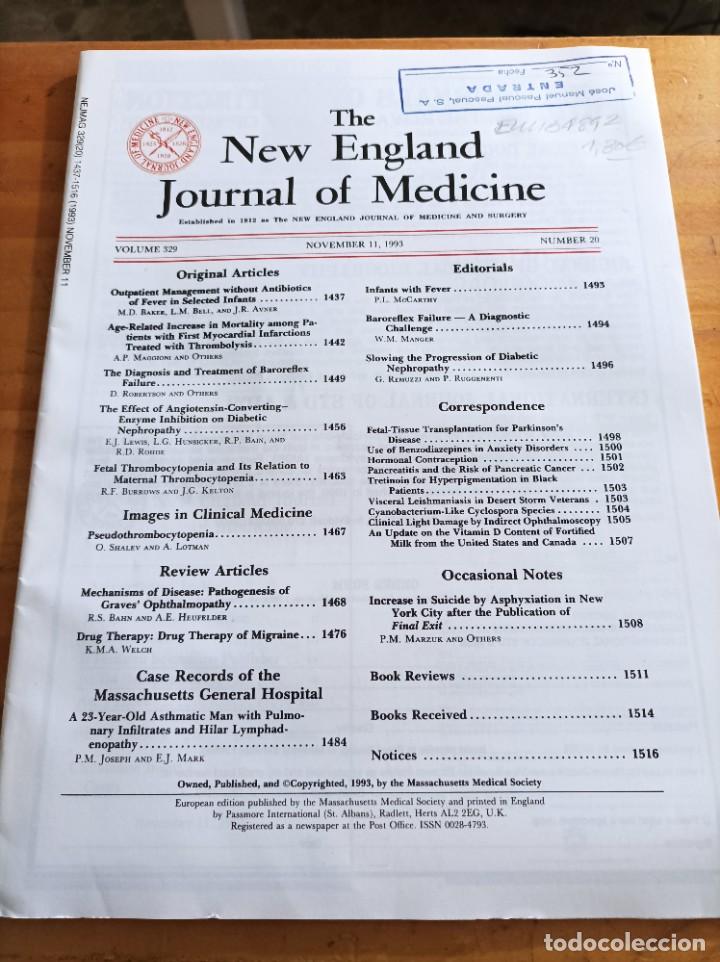 Second hand books: THE NEW ENGLAND JOURNAL OF MEDICINE,V.329, NOVIEMBRE 11,1993,N.20.VER &Iacute;NDICE.