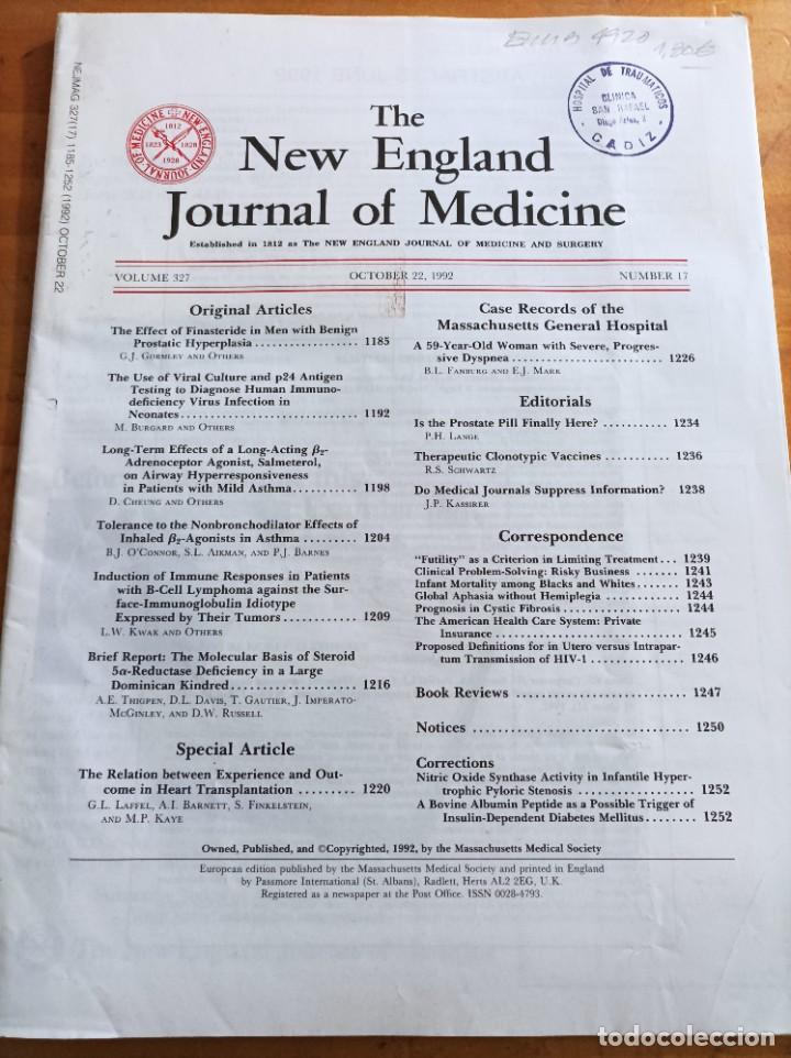 Libri di seconda mano: THE NEW ENGLAND JOURNAL OF MEDICINE,V.327, OCTOBER 23,1992,N.17.VER &Iacute;NDICE.