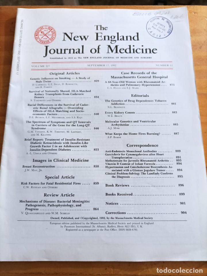 Libri di seconda mano: THE NEW ENGLAND JOURNAL OF MEDICINE,V.327, SEPTEMBER 17,1992,N.12.VER &Iacute;NDICE.