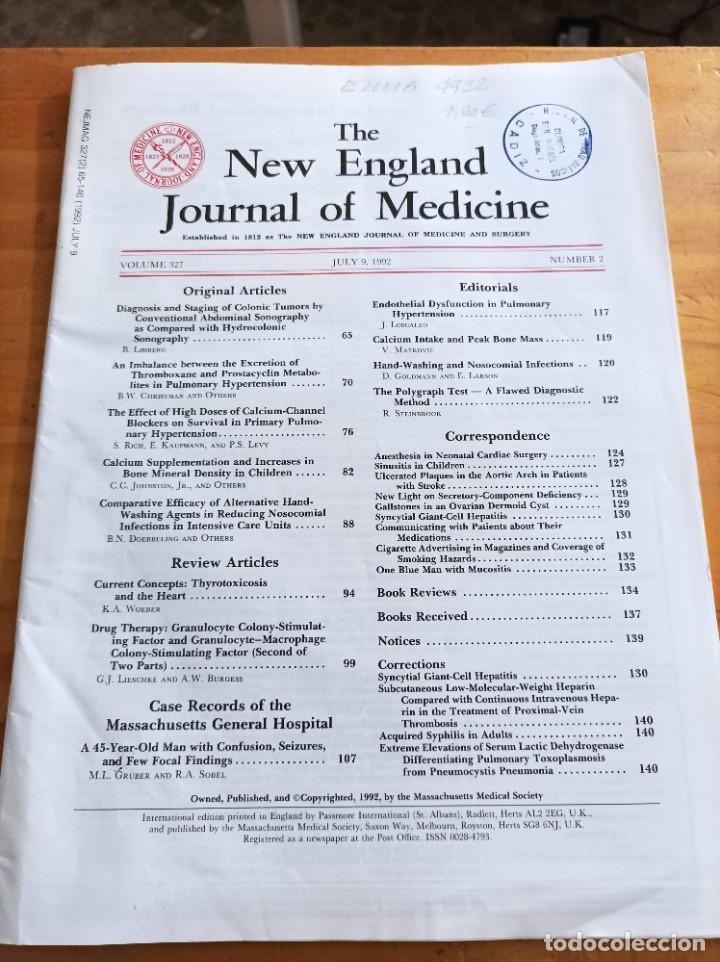 Libri di seconda mano: THE NEW ENGLAND JOURNAL OF MEDICINE,V.327, JULY 9,1992,N.2.VER &Iacute;NDICE.