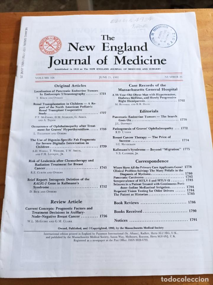 Libri di seconda mano: THE NEW ENGLAND JOURNAL OF MEDICINE,V.327, JUNE 25 1992,N.26.VER &Iacute;NDICE.