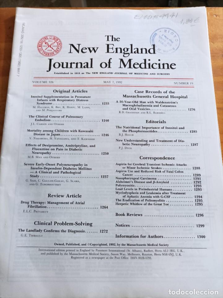 Libri di seconda mano: THE NEW ENGLAND JOURNAL OF MEDICINE,V.326,MAY 14 1992,N.20.VER &Iacute;NDICE.