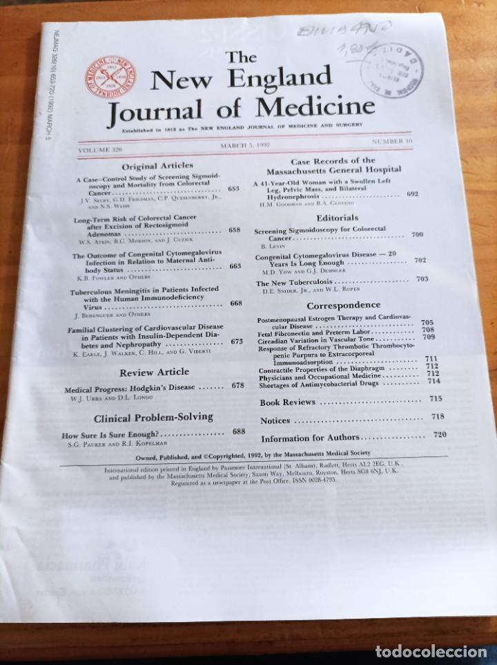 Libri di seconda mano: THE NEW ENGLAND JOURNAL OF MEDICINE,V.326, MARCH 5,1992,N.10.VER &Iacute;NDICE.