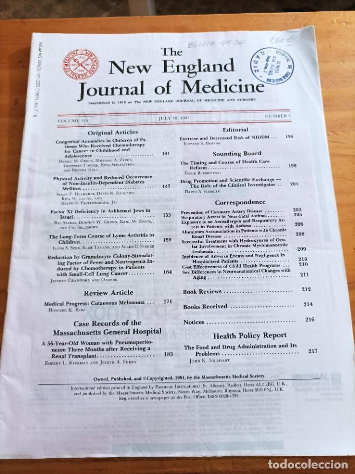 Second hand books: THE NEW ENGLAND JOURNAL OF MEDICINE,V.325,JULY 18,1991,N.3.VER &Iacute;NDICE.
