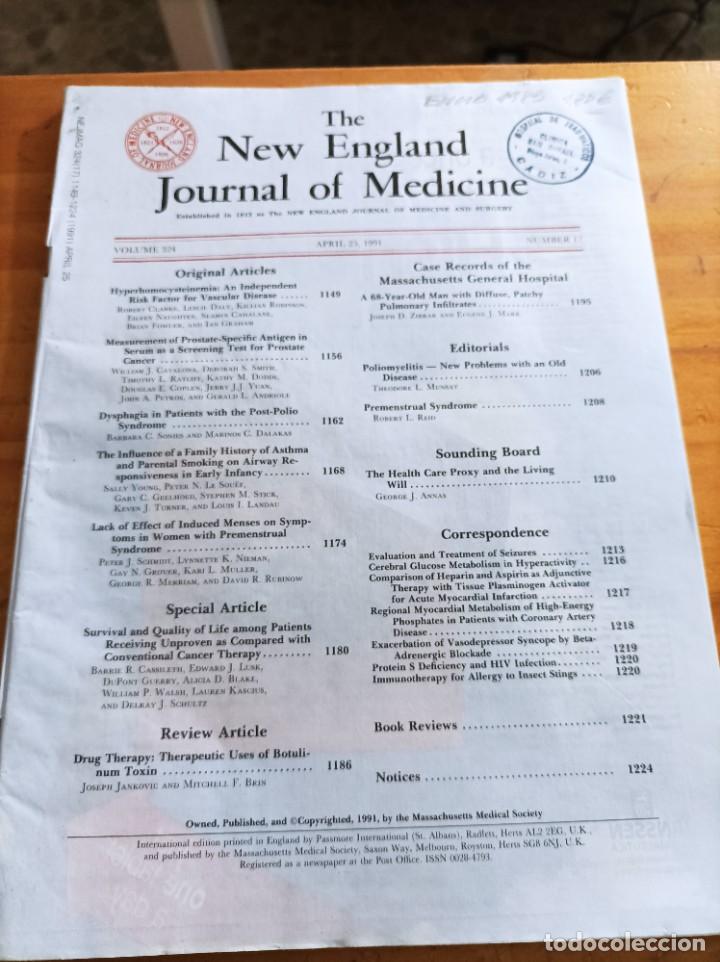 Second hand books: THE NEW ENGLAND JOURNAL OF MEDICINE,V.324,APRIL 25,1991,N.17.VER &Iacute;NDICE.