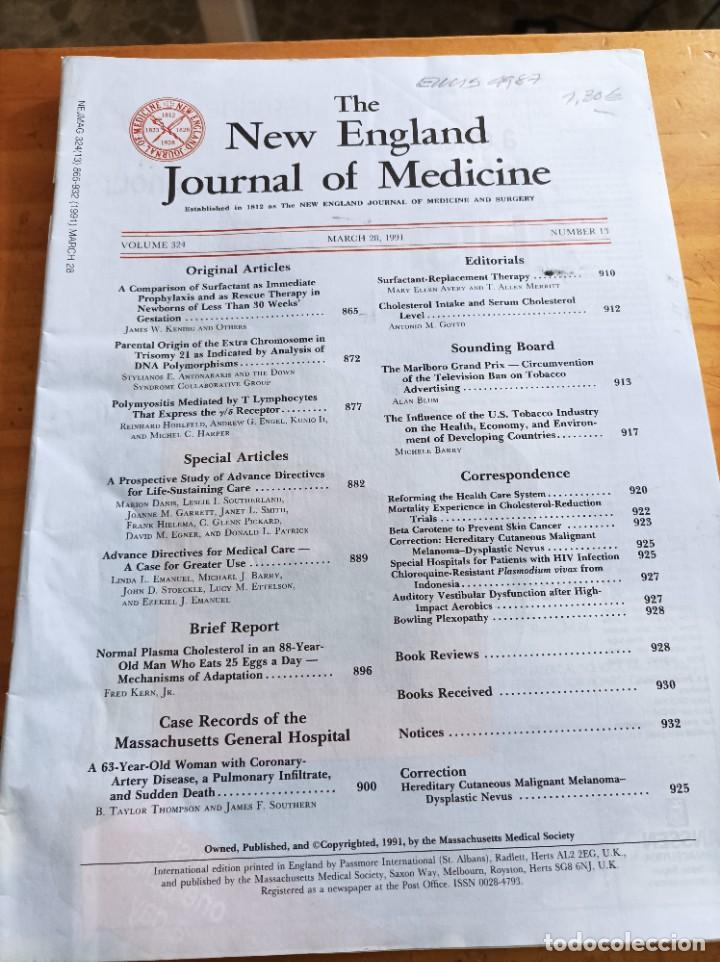 Second hand books: THE NEW ENGLAND JOURNAL OF MEDICINE,V.324,MARCH 28,1991,N.13.VER &Iacute;NDICE.