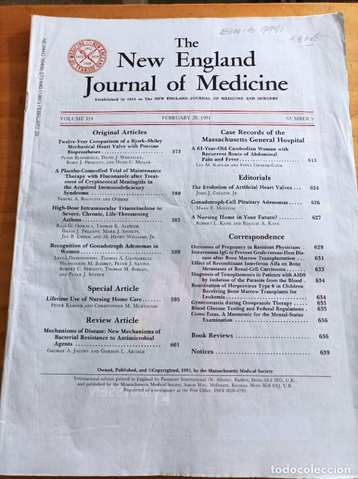 Second hand books: THE NEW ENGLAND JOURNAL OF MEDICINE,V.324, FEBRUARY 28,1991,N.9.VER &Iacute;NDICE.
