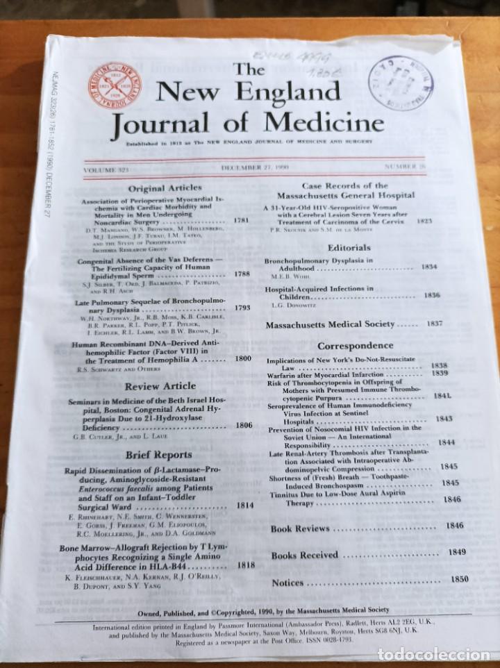 Second hand books: THE NEW ENGLAND JOURNAL OF MEDICINE,V.323, DECEMBER 27,1990,N.26.VER &Iacute;NDICE.