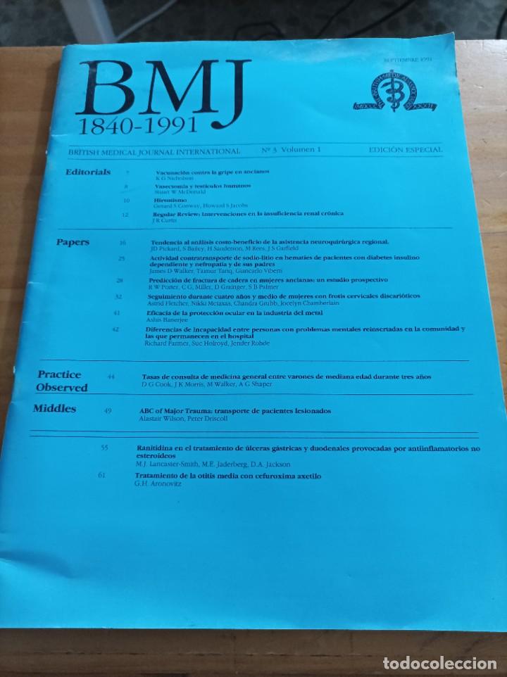 Gebrauchte B&uuml;cher: BRITISH MEDICAL JOURNAL INTERNATIONAL,N.3,VOL.1.EDICION ESPECIAL,SEPT.1991.VER &Iacute;NDICE.
