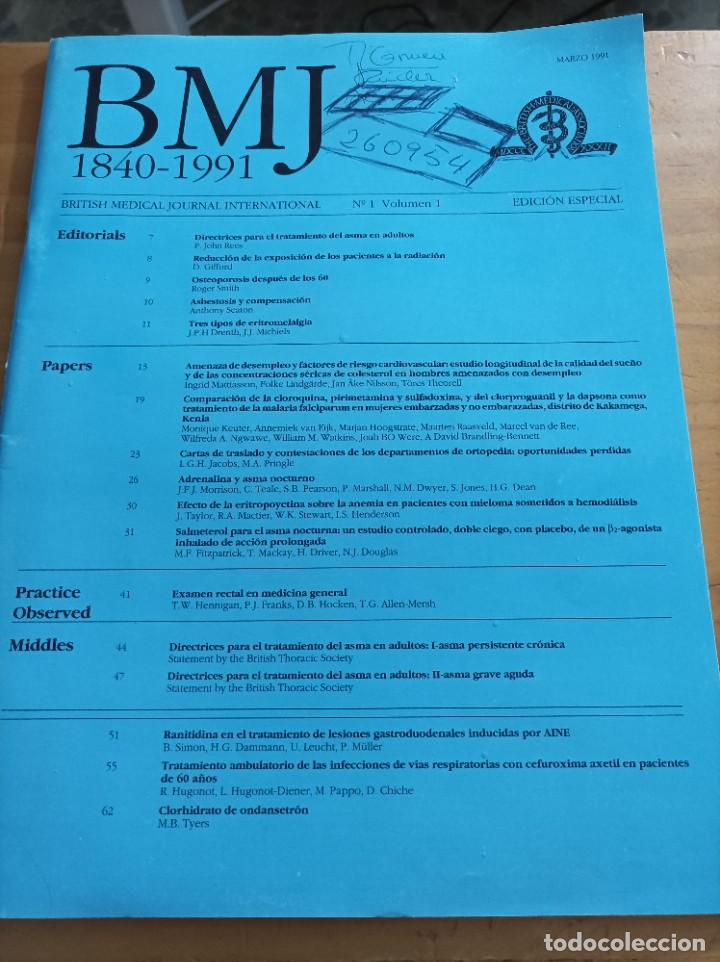 Gebrauchte B&uuml;cher: BRITISH MEDICAL JOURNAL INTERNATIONAL,N.1,VOL.1.EDICION ESPECIAL,MARZO 1991.VER &Iacute;NDICE.