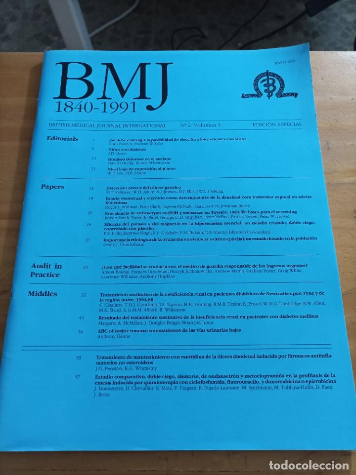 Gebrauchte B&uuml;cher: BRITISH MEDICAL JOURNAL INTERNATIONAL,N.2,VOL.1.EDICION ESPECIAL, MAYO 1991.VER &Iacute;NDICE.
