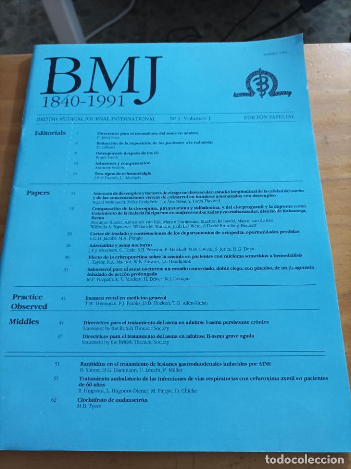 Gebrauchte B&uuml;cher: BRITISH MEDICAL JOURNAL INTERNATIONAL,N.1,VOL.1.EDICION ESPECIAL, MARZO 1991.VER &Iacute;NDICE.