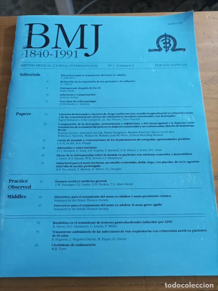 Gebrauchte B&uuml;cher: BRITISH MEDICAL JOURNAL INTERNATIONAL,N.1,VOL.1.EDICION ESPECIAL,MARZO 1991.VER &Iacute;NDICE.