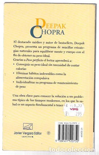 Libros de segunda mano: Deepak Chopra . Peso perfecto - Foto 2
