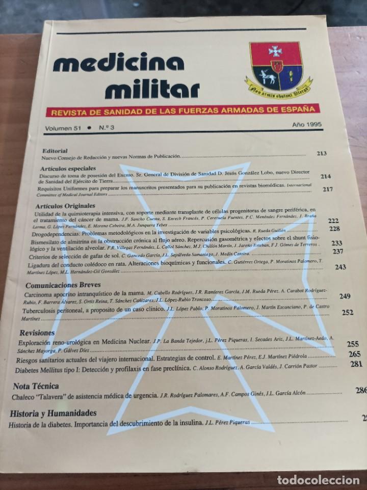 Libros de segunda mano: MEDICINA MILITAR.REVISTA DE SANIDAD DE LAS FUERZAS ARMADAS DE ESPA&Ntilde;A,VOL.51,N.4,A&Ntilde;O 1995.VER INDICE.