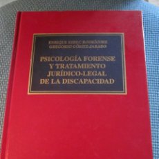 Libros de segunda mano: PSICOLOGÍA FORENSE Y TRATAMIENTO JURÍDICO-LEGAL DE LA DISCAPACIDAD. 2000. COMO NUEVO. Lote 330465058