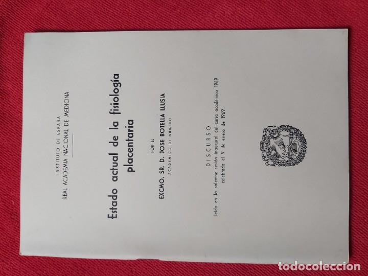Livros em segunda m&atilde;o: ESTADO ACTUAL DE LA FISIOLOG&Iacute;A PLACENTARIA. MEDICINA.