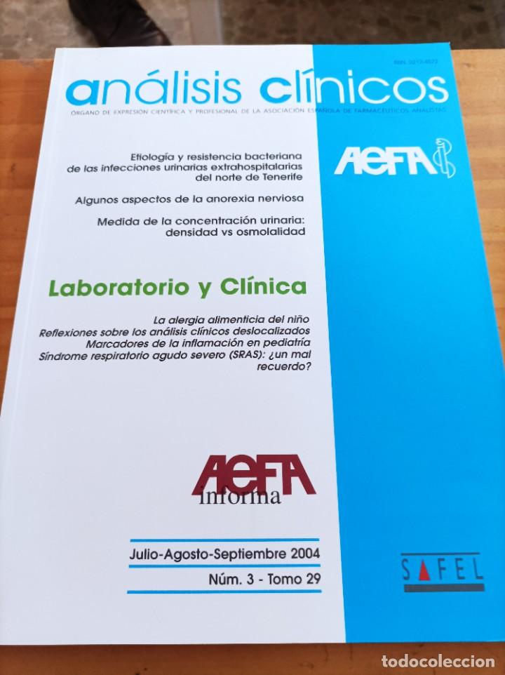 Second hand books: REVISTA ANALISIS CLINICOS,JUL-AGO-SEPT. 2004,NUM.3,TOMO 29,VER &Iacute;NDICE.