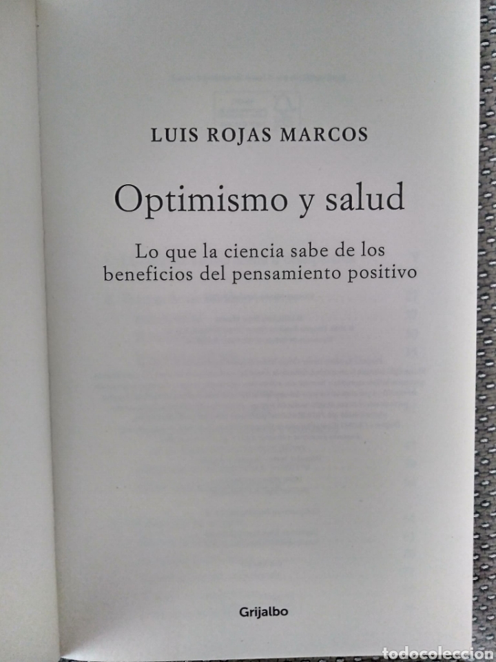Libros de segunda mano: Optimismo y salud / Luis Rojas Marcos - Foto 2