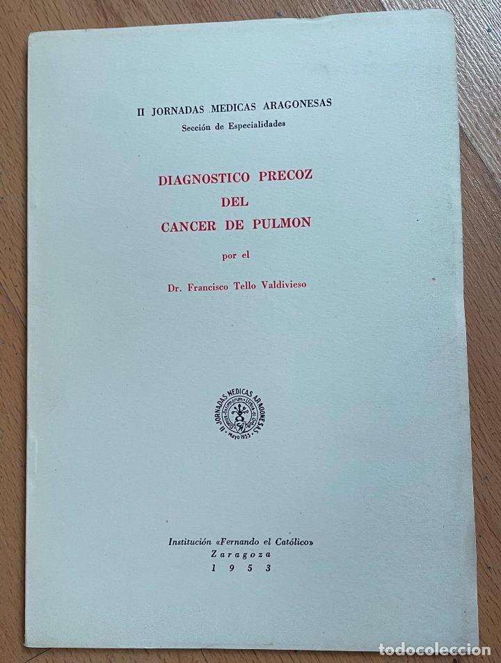 Gebrauchte B&uuml;cher: DIAGNOSTICO PRECOZ DEL CANCER DE PULMON, Francisco Tello Valdivieso