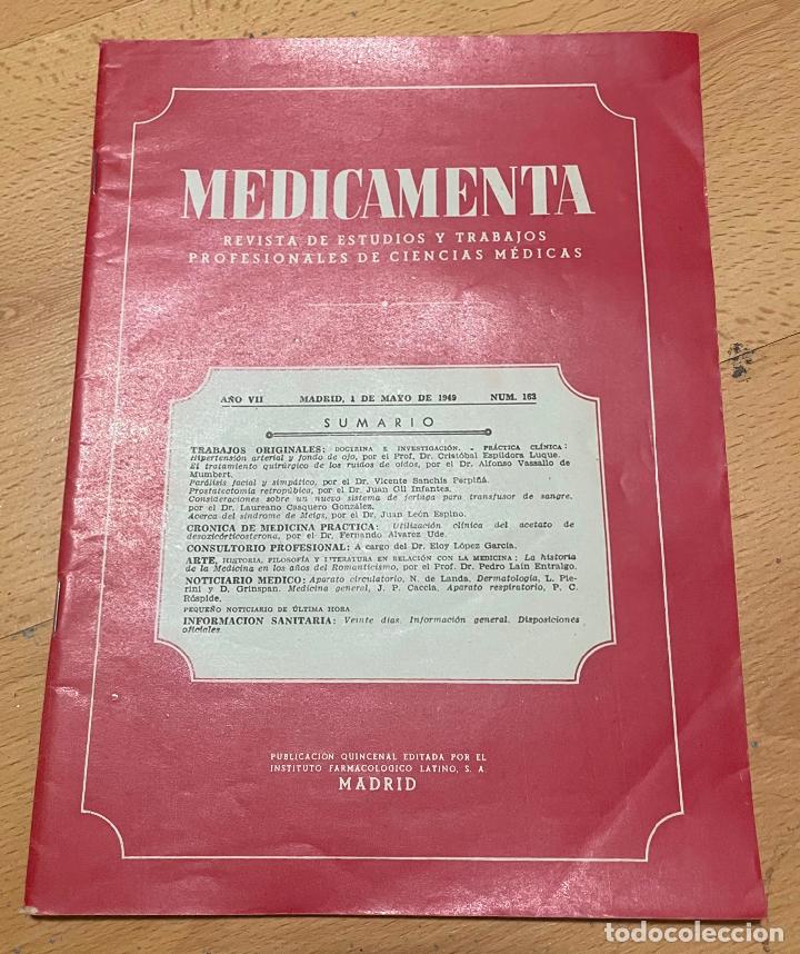 Second hand books: MEDICAMENTA, Revista de estudios y trabajos profesionales de ciencias medicas, Numero 163