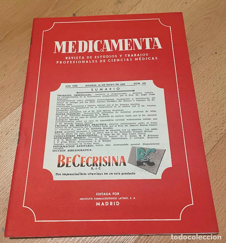 Second hand books: MEDICAMENTA, Revista de estudios y trabajos profesionales de ciencias medicas, Numero 182
