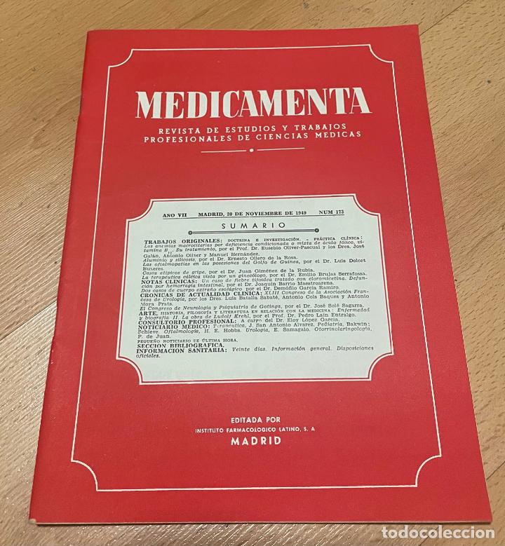 Libros de segunda mano: MEDICAMENTA, Revista de estudios y trabajos profesionales de ciencias medicas, Numero 173