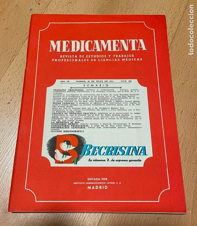 Second hand books: MEDICAMENTA, Revista de estudios y trabajos profesionales de ciencias medicas, Numero 200