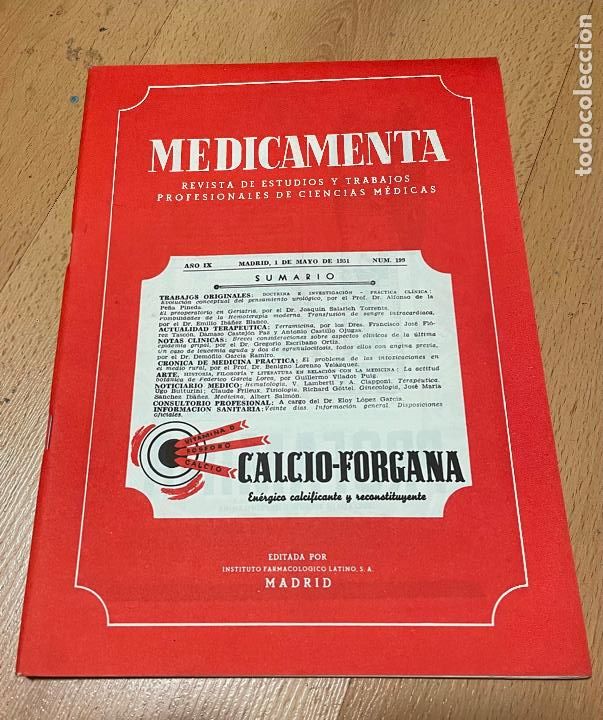 Second hand books: MEDICAMENTA, Revista de estudios y trabajos profesionales de ciencias medicas, Numero 199