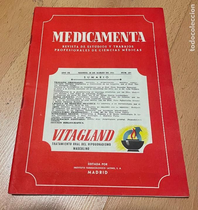 Gebrauchte B&uuml;cher: MEDICAMENTA, Revista de estudios y trabajos profesionales de ciencias medicas, Numero 197