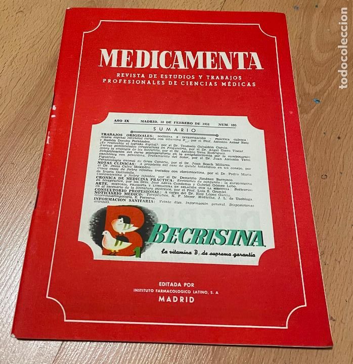 Gebrauchte B&uuml;cher: MEDICAMENTA, Revista de estudios y trabajos profesionales de ciencias medicas, Numero 195