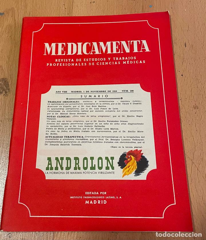 Libri di seconda mano: MEDICAMENTA, Revista de estudios y trabajos profesionales de ciencias medicas, Numero 190