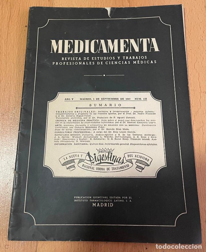 Libri di seconda mano: MEDICAMENTA, Revista de estudios y trabajos profesionales de ciencias medicas, Numero 132
