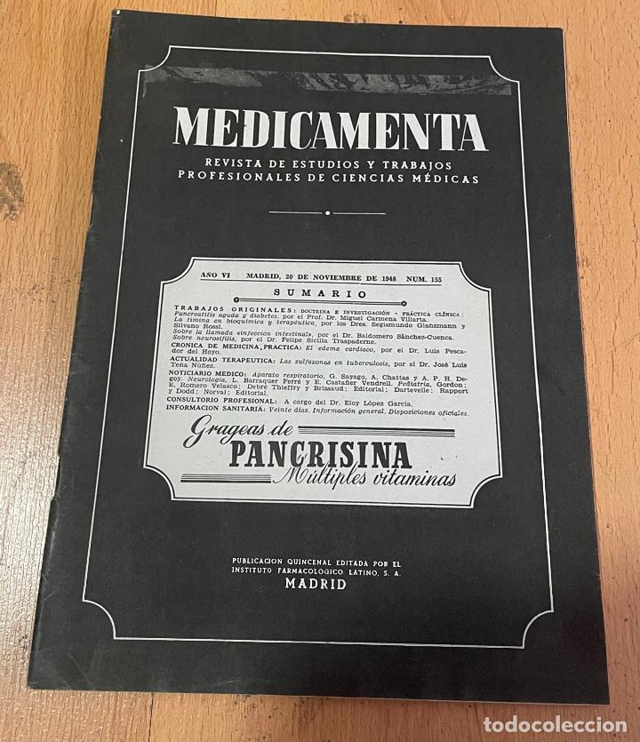 Libri di seconda mano: MEDICAMENTA, Revista de estudios y trabajos profesionales de ciencias medicas, Numero 155
