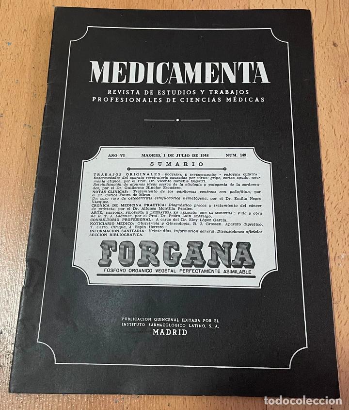 Libri di seconda mano: MEDICAMENTA, Revista de estudios y trabajos profesionales de ciencias medicas, Numero 149