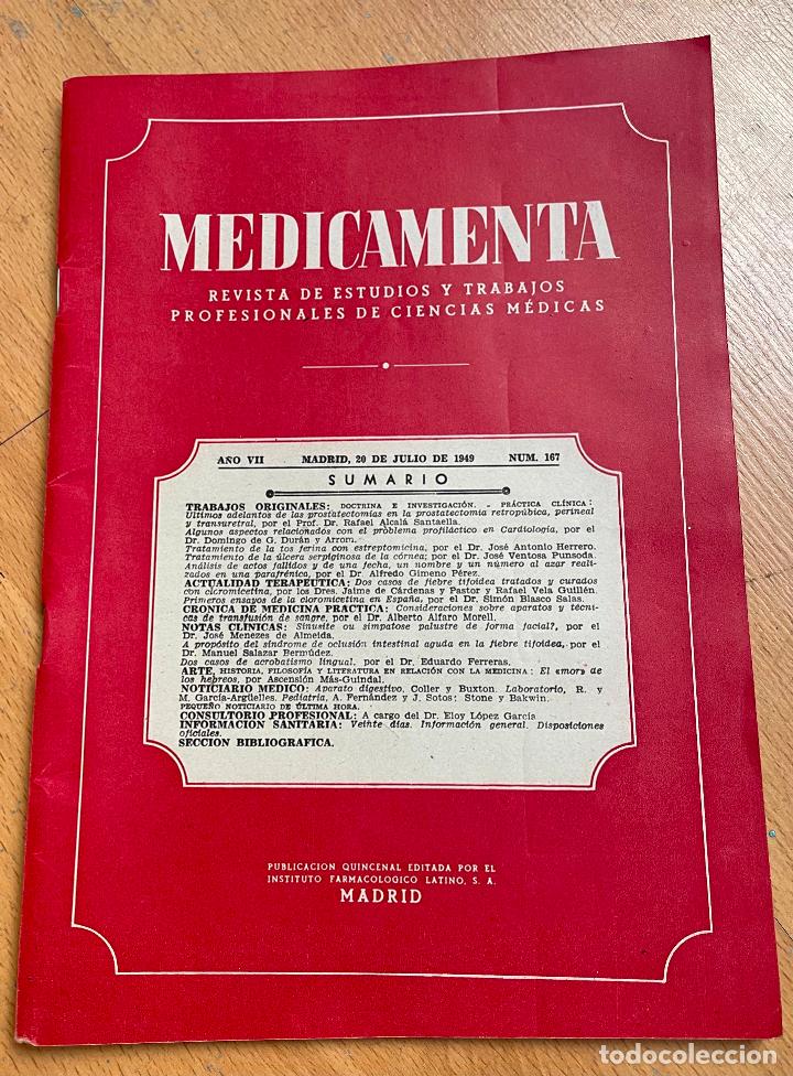 Libri di seconda mano: MEDICAMENTA, Revista de estudios y trabajos profesionales de ciencias medicas, Numero 167