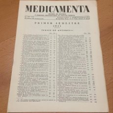 Libros de segunda mano: MEDICAMENTA, INDICE DE AUTORES, PRIMER TRIMESTRE 1951. Lote 364561396