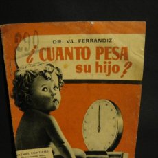 Libros de segunda mano: DR. V. L. FERRANDIZ , ¿ CUANTO PESA SU HIJO ? , LIBRITO GUIA DE LA MADRE. Lote 366828416