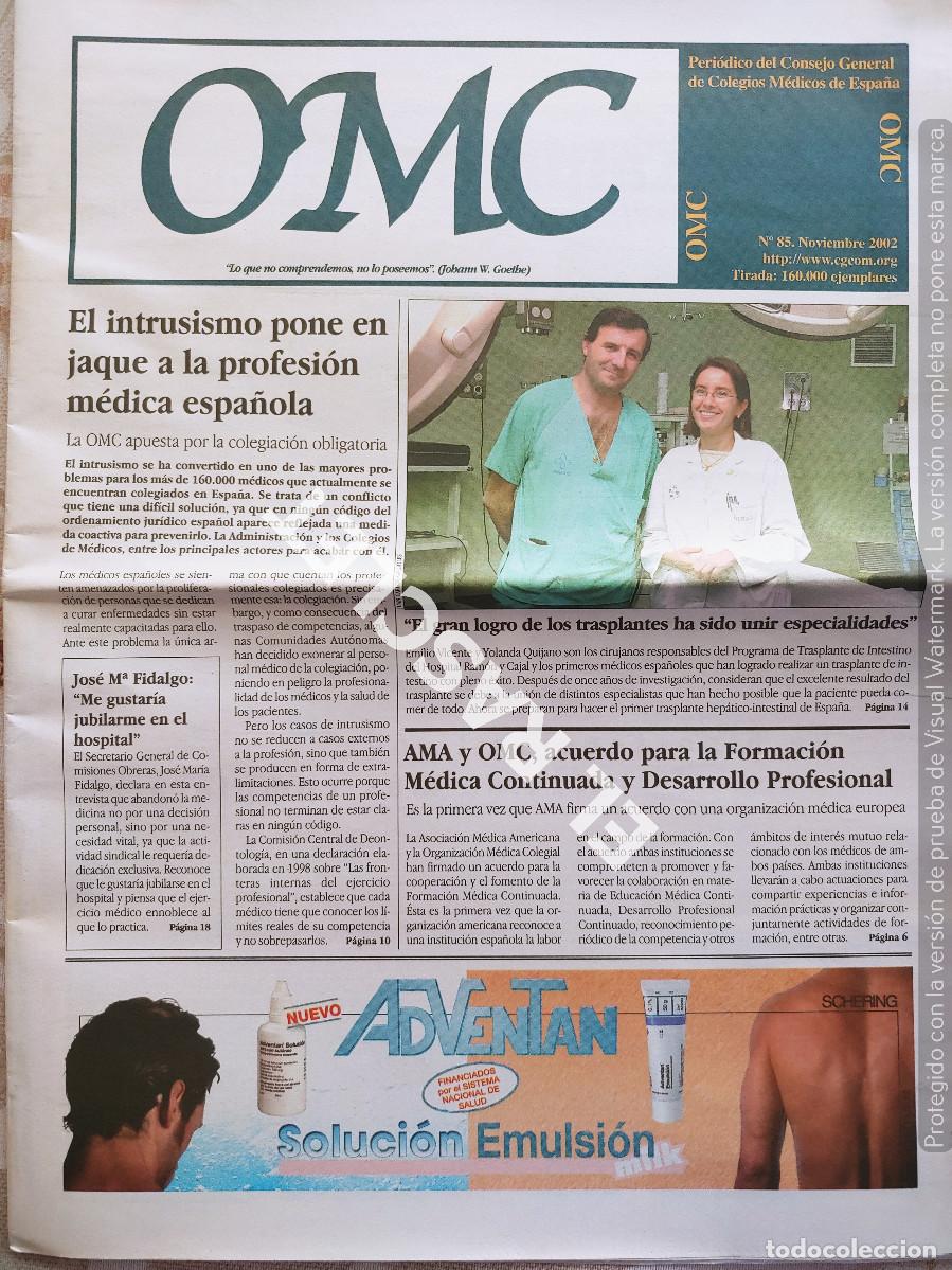 Second hand books: PERIODICO DEL CONSEJO GENERAL DE COLEGIOS DE MEDICOS DE ESPA&Ntilde;A - N&ordm; 85 - NOVIEMBRE 2002