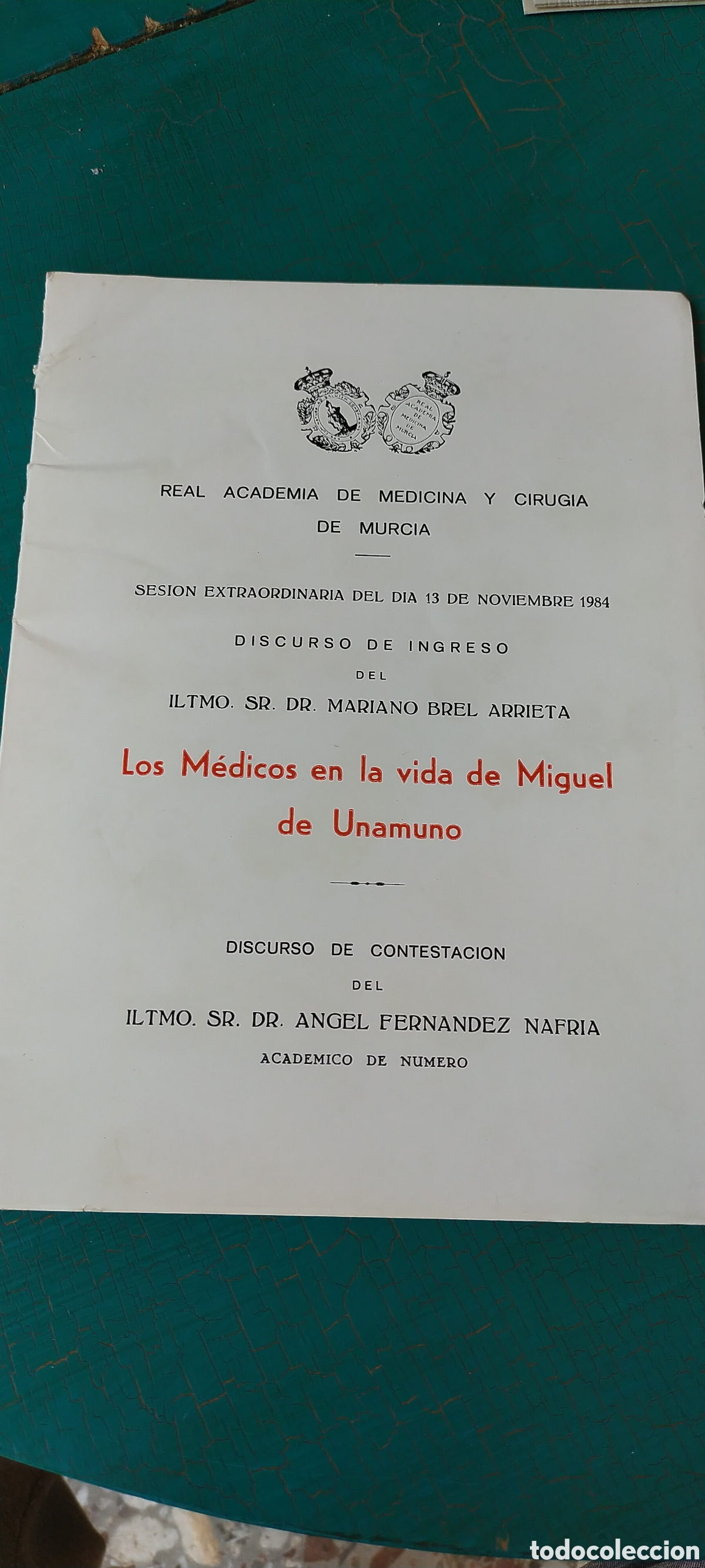 Libros de segunda mano: Los m&eacute;dicos en la vida de Miguel de Unamuno medicina Murcia