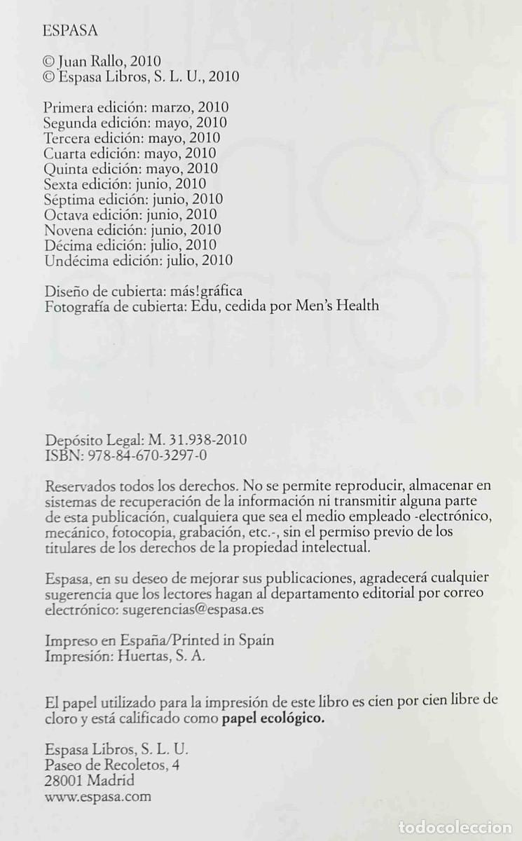 Libros de segunda mano: Ponte en forma (Juan Rallo) Espasa 2010 - Foto 2