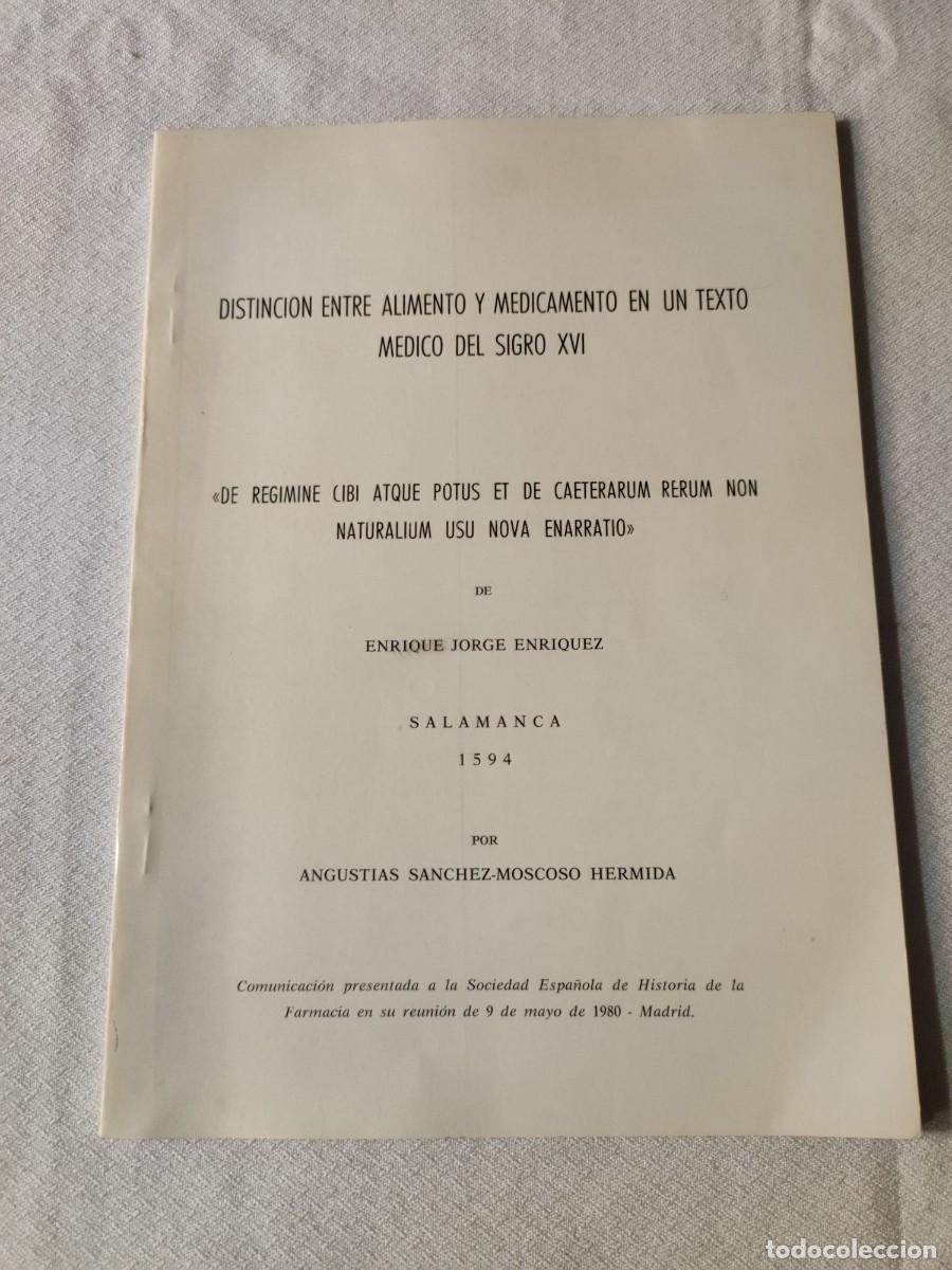 Second hand books: Distinci&oacute;n entre alimento y medicamento en un texto m&eacute;dico del siglo XVI