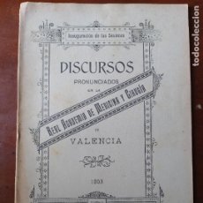 Libros de segunda mano: DISCURSOS PRONUNCIADOS EN LA REAL ACADEMIA DE MEDICINA Y CIRUGÍA DE VALENCIA. 1903.