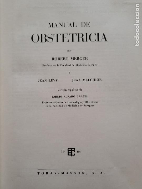 Libros de segunda mano: MANUAL DE OBSTETRICIA - ROBERT MERGER 1964 - Foto 2
