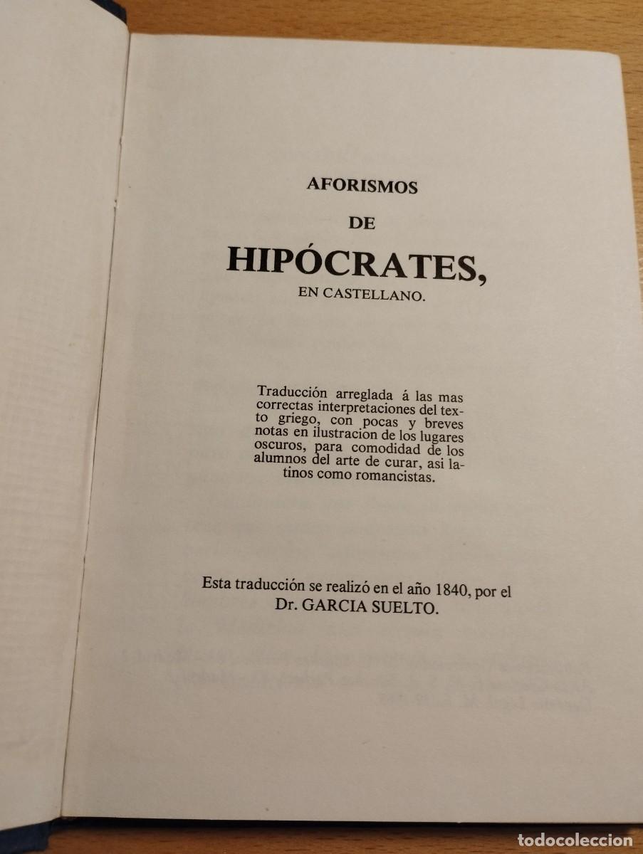 Libros de segunda mano: AFORISMOS DE HIP&Oacute;CRATES EN CASTELLANO - Foto 2