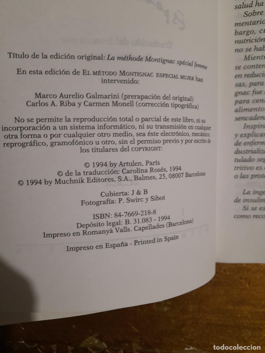 Libros de segunda mano: El m&eacute;todo Montignac 1994 - Foto 2