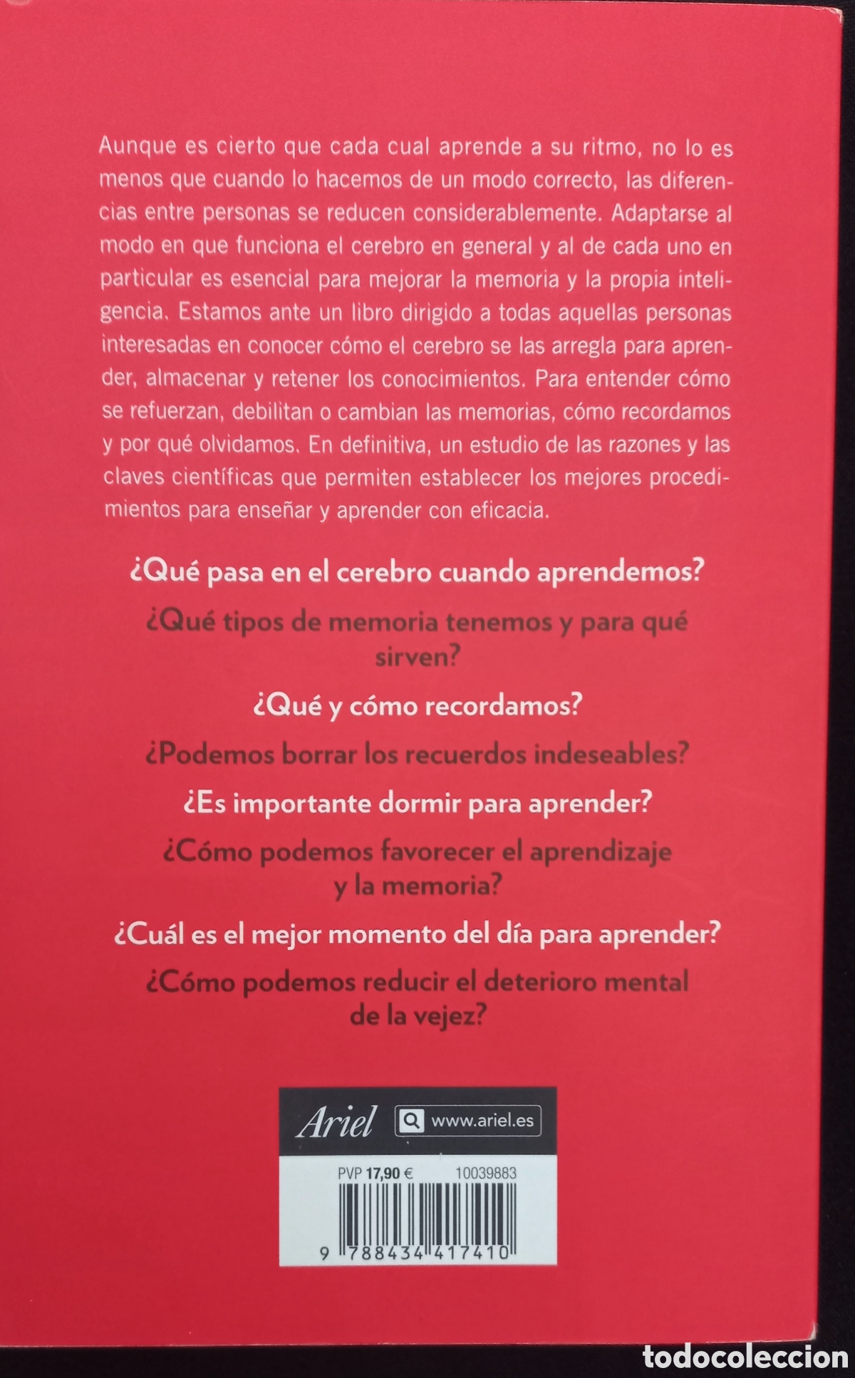 Libros de segunda mano: APRENDER, RECORDAR Y OLVIDAR. CLAVES CEREBRALES DE LA MEMORIA - Foto 2