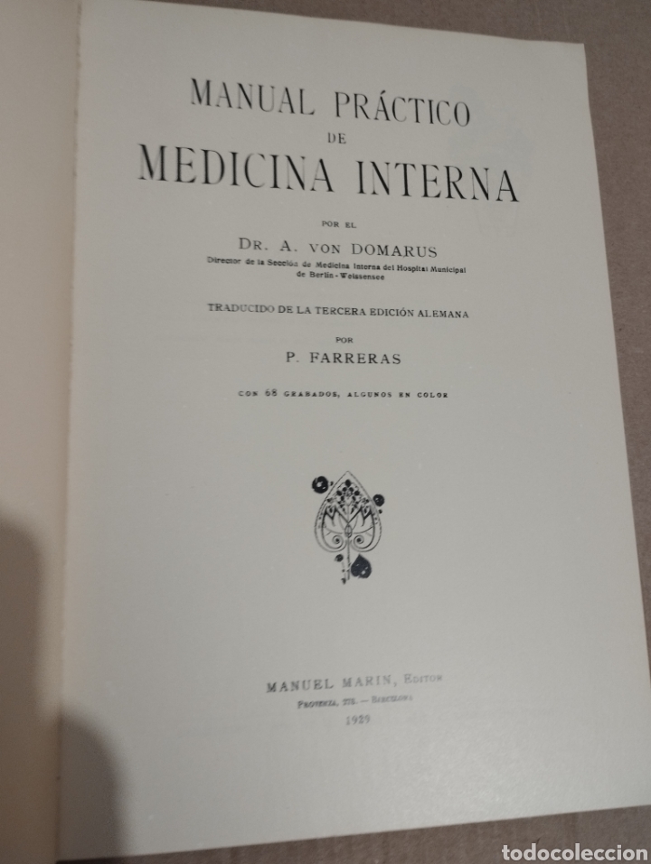 Libros de segunda mano: MANUAL PR&Aacute;CTICO DE MEDICINA INTERNA (DR. A. VON DOMARUS) - Foto 2