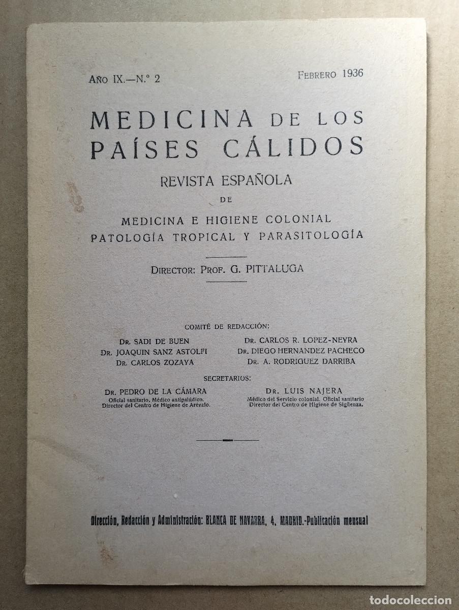 Libros de segunda mano: REVISTA ESPA&Ntilde;OLA MEDICINA DE LOS PAISES CALIDOS 1936 MUY RARA